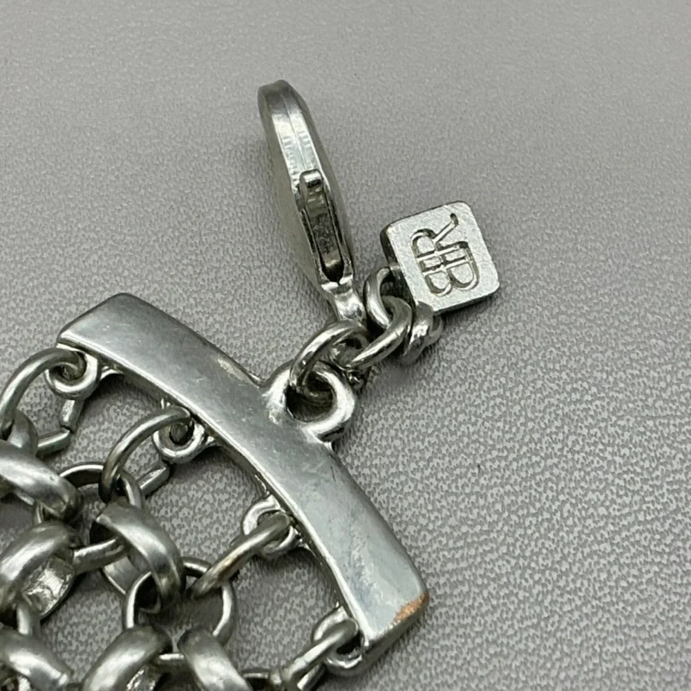 Banana Republic Bracelet Womens Silver Tone Crystal Bead Multi Strand 7.5 Inch